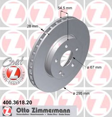 400.3618.20 ZIMMERMANN Brake System Brake Disc