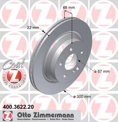 400.3622.20 ZIMMERMANN Brake System Brake Disc
