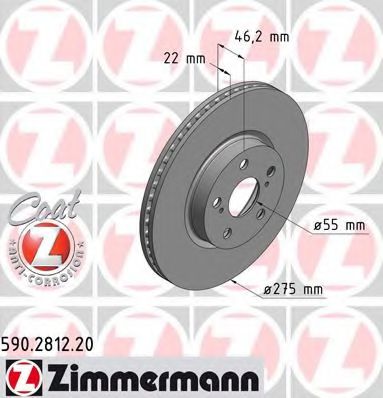 590.2812.20 ZIMMERMANN Brake System Brake Disc