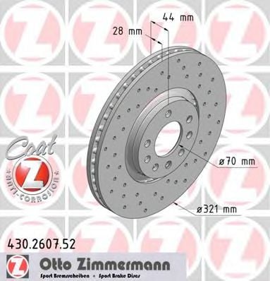 430.2607.52 ZIMMERMANN Brake System Brake Disc
