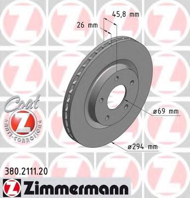 380.2111.20 ZIMMERMANN Brake System Brake Disc