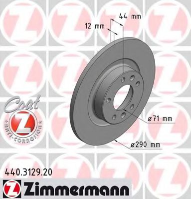 440.3129.20 ZIMMERMANN Brake System Brake Disc