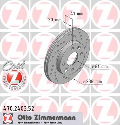 470.2403.52 ZIMMERMANN Brake System Brake Disc