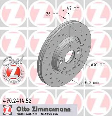 470.2414.52 ZIMMERMANN Brake System Brake Disc