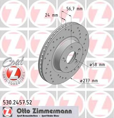 530.2457.52 ZIMMERMANN Brake Disc