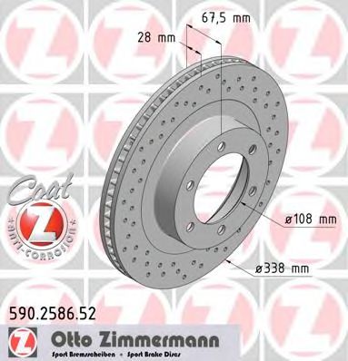 590.2586.52 ZIMMERMANN Brake System Brake Disc