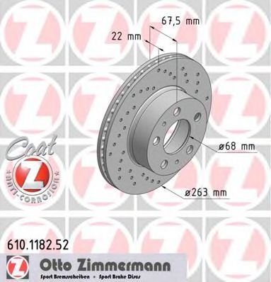 610.1182.52 ZIMMERMANN Brake System Brake Disc