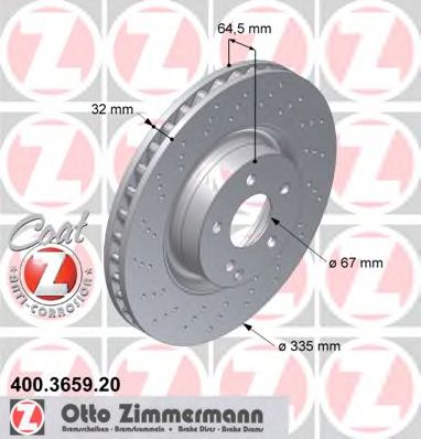 400.3659.20 ZIMMERMANN Brake System Brake Disc
