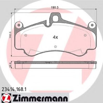 23414.168.1 ZIMMERMANN Brake Pad Set, disc brake