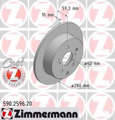 590.2596.20 ZIMMERMANN Brake System Brake Disc