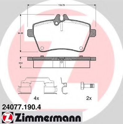24077.190.4 ZIMMERMANN Brake Pad Set, disc brake