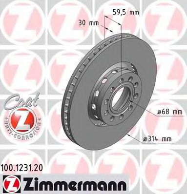 100.1231.20 ZIMMERMANN Brake System Brake Disc