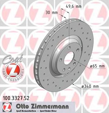 100.3327.52 ZIMMERMANN Brake System Brake Disc