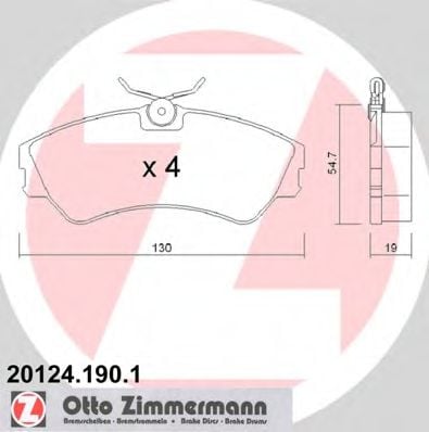 20124.190.1 ZIMMERMANN Brake System Brake Pad Set, disc brake