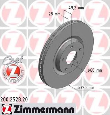 200.2528.20 ZIMMERMANN Brake System Brake Disc