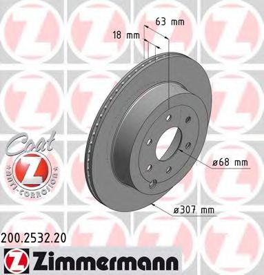 200.2532.20 ZIMMERMANN Brake System Brake Disc