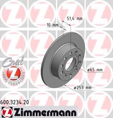 600.3234.20 ZIMMERMANN Brake System Brake Disc