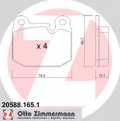20588.165.1 ZIMMERMANN Тормозная система Комплект тормозных колодок, дисковый тормоз