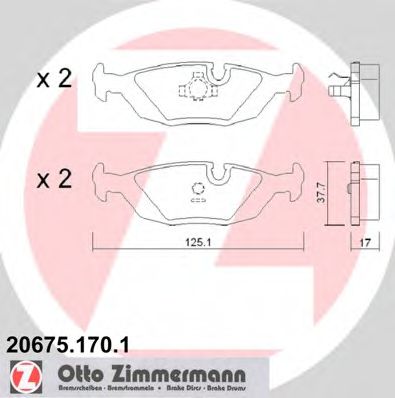 20675.170.1 ZIMMERMANN Brake System Brake Pad Set, disc brake