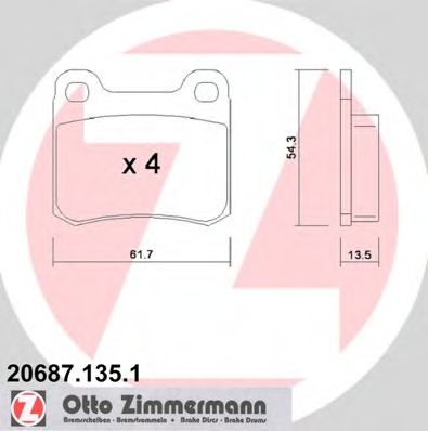 20687.135.1 ZIMMERMANN Brake Pad Set, disc brake