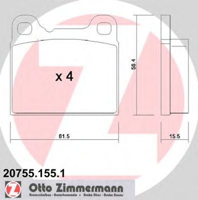 20755.155.1 ZIMMERMANN Brake Pad Set, disc brake