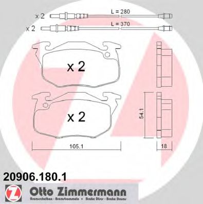 20906.180.1 ZIMMERMANN Brake Pad Set, disc brake