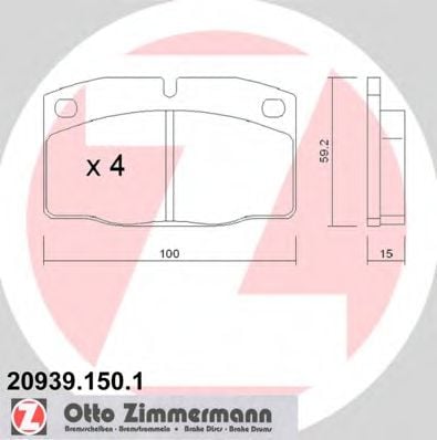 20939.150.1 ZIMMERMANN Brake Pad Set, disc brake