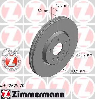 430.2629.20 ZIMMERMANN Brake System Brake Disc