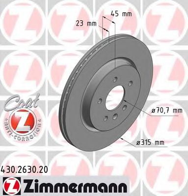 430.2630.20 ZIMMERMANN Brake System Brake Disc