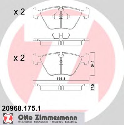 20968.175.1 ZIMMERMANN Brake System Brake Pad Set, disc brake