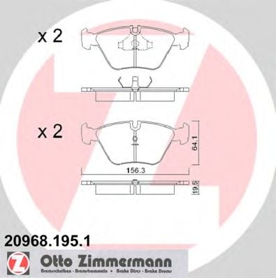 20968.195.1 ZIMMERMANN Brake System Brake Pad Set, disc brake
