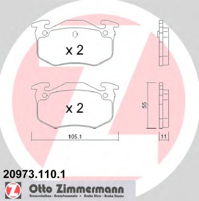 20973.110.1 ZIMMERMANN Brake Pad Set, disc brake