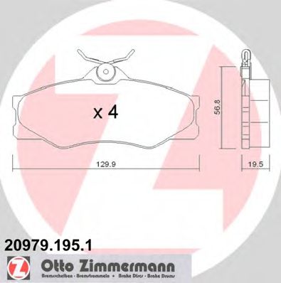20979.195.1 ZIMMERMANN Brake Pad Set, disc brake