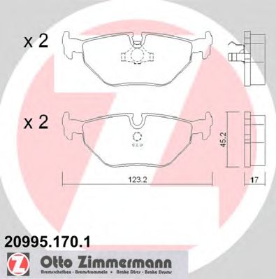 20995.170.1 ZIMMERMANN Brake Pad Set, disc brake