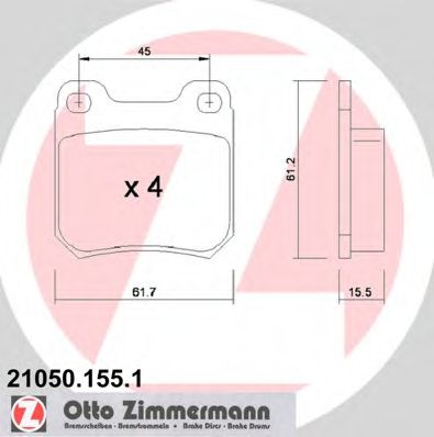 21050.155.1 ZIMMERMANN Brake Pad Set, disc brake