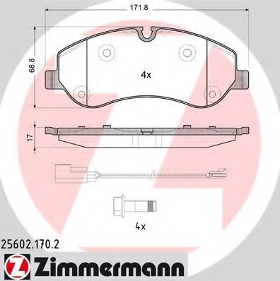 25602.170.2 ZIMMERMANN Brake Pad Set, disc brake