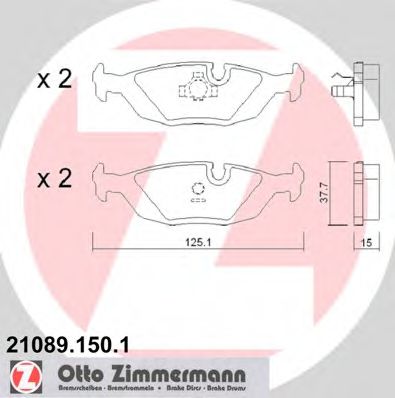 21089.150.1 ZIMMERMANN Тормозная система Комплект тормозных колодок, дисковый тормоз