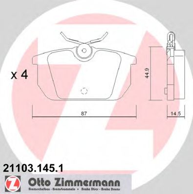 21103.145.1 ZIMMERMANN Brake System Brake Pad Set, disc brake