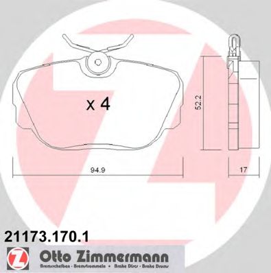 211731701 ZIMMERMANN Brake Pad Set, disc brake