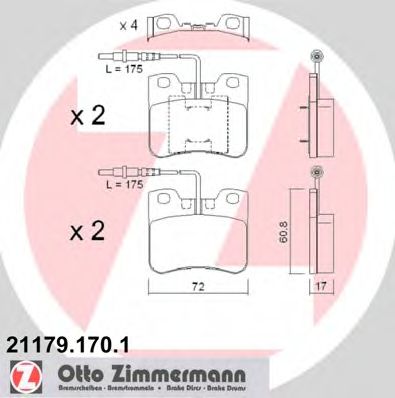 21179.170.1 ZIMMERMANN Brake System Brake Pad Set, disc brake