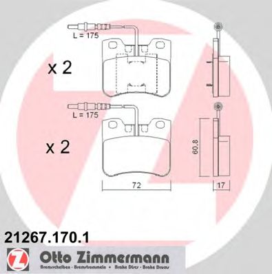 21267.170.1 ZIMMERMANN Brake Pad Set, disc brake