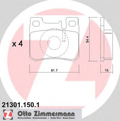 21301.150.1 ZIMMERMANN Brake System Brake Pad Set, disc brake