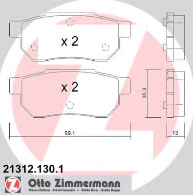 21312.130.1 ZIMMERMANN Brake System Brake Pad Set, disc brake