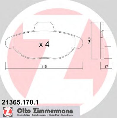21365.170.1 ZIMMERMANN Brake Pad Set, disc brake