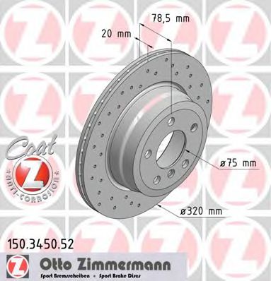 150.3450.52 ZIMMERMANN Brake System Brake Disc