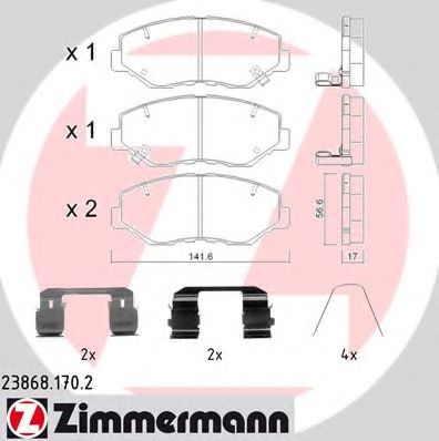 23868.170.2 ZIMMERMANN Brake System Brake Pad Set, disc brake