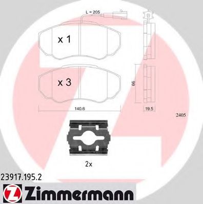 23917.195.2 ZIMMERMANN Brake System Brake Pad Set, disc brake