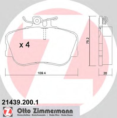 21439.200.1 ZIMMERMANN Brake System Brake Pad Set, disc brake