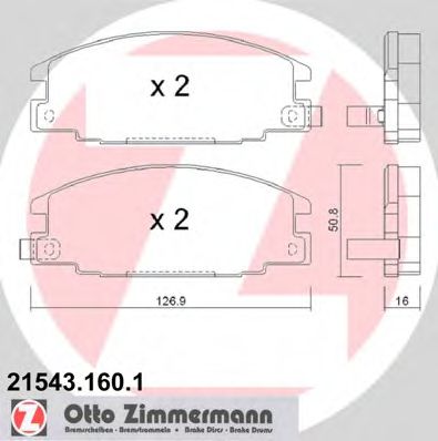 21543.160.1 ZIMMERMANN Тормозная система Комплект тормозных колодок, дисковый тормоз