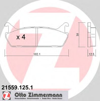 21559.125.1 ZIMMERMANN Brake System Brake Pad Set, disc brake